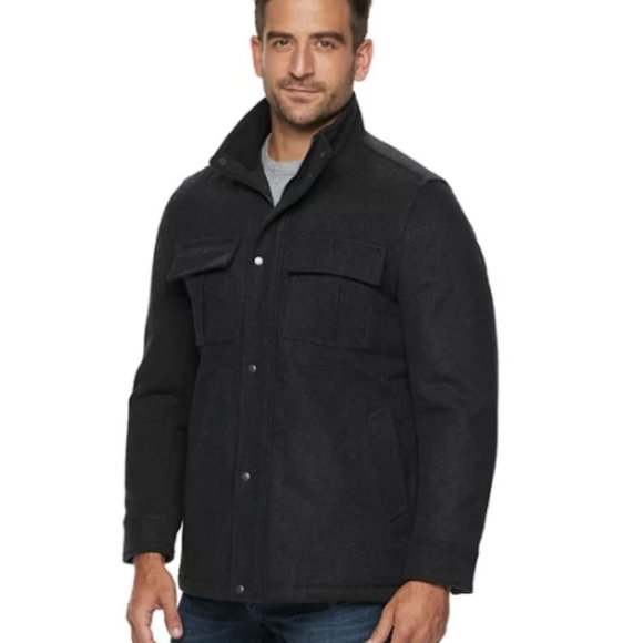 Men's Apt. 9 Stand-Up Collar 4-Pocket Wool-Blend Coat - Picture 1 of 2